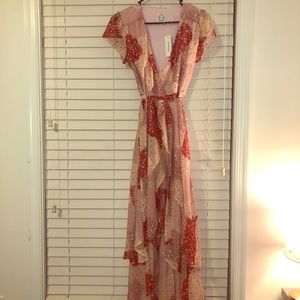 Francesca’s NWT Floral High Low Wrap Dress